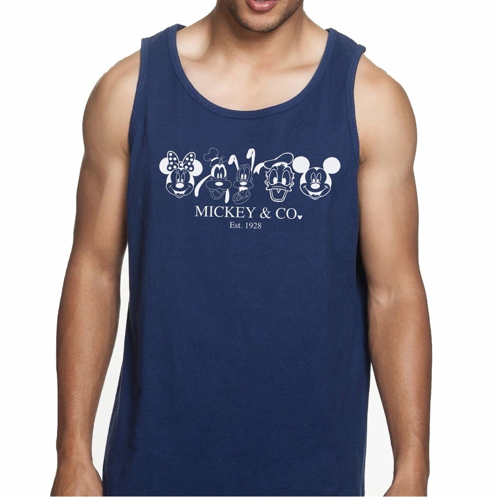 Next Level Apparel Blue Graphic Tank Top XL | Men’s Vacation Summer Shirt